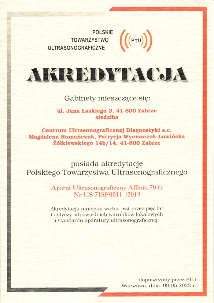 akredytacja polskiego towarzystwa ultrasonograficznego